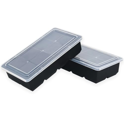 Image of Bangp Large Ice Cube Tray for Whiskey,2 Pack Stackable Big Ice Cube Molds Make 16 Big Whiskey Ice Cubes,Easy Release Square Ice Cube Maker for Cocktails,Whiskey,Soups and Frozen Treats