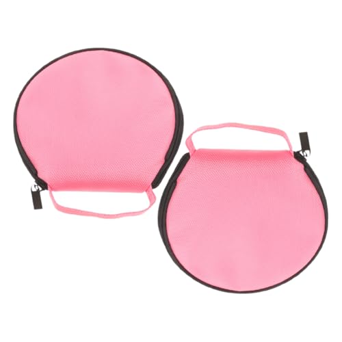 Cabilock 2pcs Oxford CD Holder Portable Disc Storage Organizer for Car Resistant CD Collection Bag Spacious Capacity for Travel Stylish Pink Design