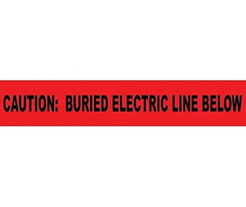 NMC ND3 RE CAUTION: BURIED ELECTRIC LINE BELOW Tape - 3 in. x 1000 ft. Polyethylene Informer Non-Detectable Warning Tape with Black Text on Red Base