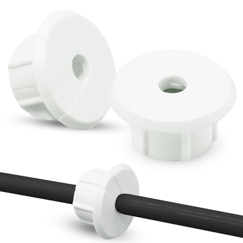 2Pcs Wall Bushing for Starlink Dishy Ethernet Cable, Cable Wall Through Adapter, Feed-Through Cable Through Wall Plate, Wall Wire Through Wall Hole Cover for 1Inch Wall Hole (White)