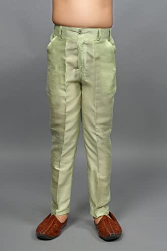 AHHAAAA Kids Ethnic Silk Blend Sequin Print Indo-Western Sherwani Set For Boys