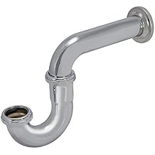 EZ-FLO 1-1/2 Inch P-Trap with Flange, 17-Gauge Brass, Slip Joint Connection, Polished Chrome, 35095