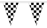 Die Flagge Großhändler b147994 kariert Triangle Wimpelkette, schwarz/weiß, klein