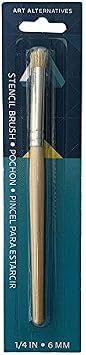 Stencil1 Smooth Natural Bristles Stencil Brush - Lightweight Ergonomic Handle Premium Quality Reusable Wooden Thick Stencil Brush - Best Stencil Painting Brush Available in Multi Sizes 1/4 in