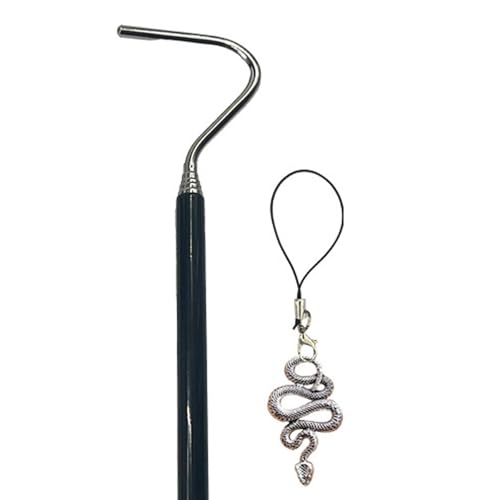 IEUDNS de gancho de Catcheling Tool Snake Catcher aço inoxidável, Cordão de Cobra de Prata
