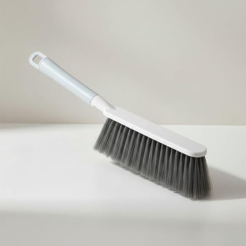 Image of Plastic Dust Removal Brush | Microfibre Bristles | All Purpose Dusting Brush | Semi Hard Long Bristle for Carpet, Keyboard, Home, Hotel and Household (White)