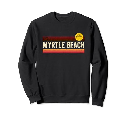 Myrtle Beach - Diseño retro vintage de atardecer Sudadera