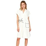 Design pratique: la conception de corde à nouer et les manches courte rend ce peignoir plus facile à porter et à enlever sur la base de beauté et du confort. Il protège efficacement votre intimité. Il y a également une poche sur un côté pour que vous puissiez mettre les objets que vous devez emporter avec vous, tels que votre téléphone portable.