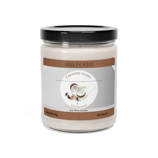 Coconut & Cardamom Spice Highly Scented Candle Natural Soy Wax Jar Stress Relief USA Made Aromatherapy Candle for Men Single Cotton Wick Candle for Home Scented 9oz 60Hrs long Burn Time Men Women Gift
