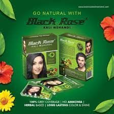 Image of Henna Black Rose Kali Mehandi Hair Dye Powder for Men & Women, Natural-Looking Black Color, (Pack of 10 Sachets)