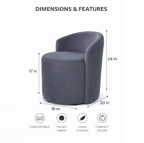 Image of Jaico Wood Seating mudda Puffy Stool Chair for Living Room, Dressing Table, Office, Home Decor, Ottoman pouffes, Sofa Type, and Large .Ottoman and Chair Combined into one (Grey)