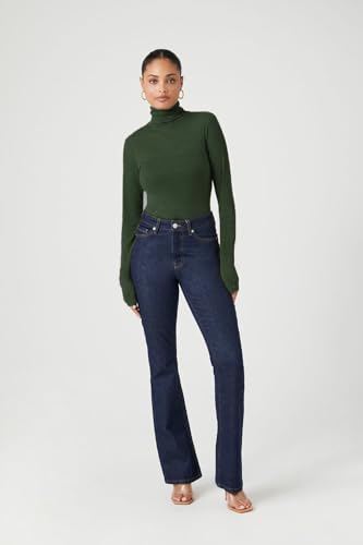 Image of Emmalise Womens Turtleneck Top Long Sleeves Fitted Ribbed Top