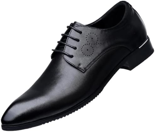 Men&#39;s Lace up Dress Shoes Spring Vintage British Style Business Formal Office Work Leather Fashion Shoes