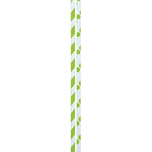 Pajillas de Papel Verde Limón, Pack de 24 miniatura 1