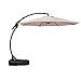 Grand Patio Deluxe 10 FT Curvy Aluminum Offset Umbrella with Handle and Crank, Banana Style Cantilever Umbrella, 8 Ribs Large Patio Umbrella with Base, Beige