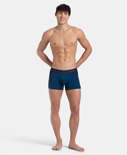 Image of Jockey US21 Men's Super Combed Cotton Elastane Stretch Solid Trunk with Ultrasoft Waistband