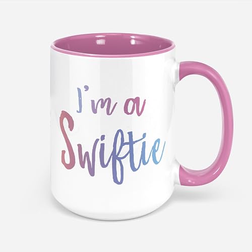 NEW I39;m a Swiftie - Rainbow Swiftie - Swiftie - Taylor Team - Swift Coffee Mug, White (Pink)