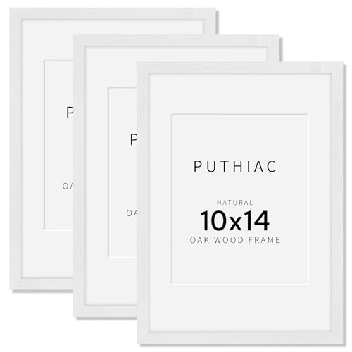 10x14 Oak Wood Picture Frame - 10"x14" Poster Frames for Wall, 10x14 Picture Frames for Wall, 10 x 14 Picture Frames, 10 x 14 Frames for Wall(3 Pack, White)