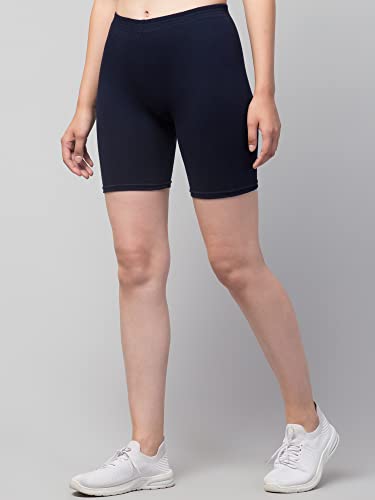 Image of Women's Cycling Shorts - Skin Fit Stretchable Tights for Gym, Sports, Running, Yoga & Layering Under Dresses - High-Waist, Seamless, Moisture-Wicking