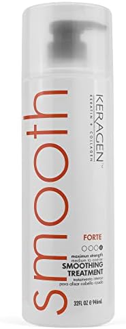 Keragen - Brazilian Keratin Smoothing Treatment, Blowout Straightening System for Dry and Damaged Hair - Forte, Sulfate Free - Eliminates Curls and Frizz, Medium to Coarse Hair (32 Oz)