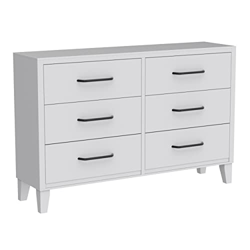 Edenbrook Dresser for Bedroom - Six Drawer -Modern Design-Easy Assembly, White