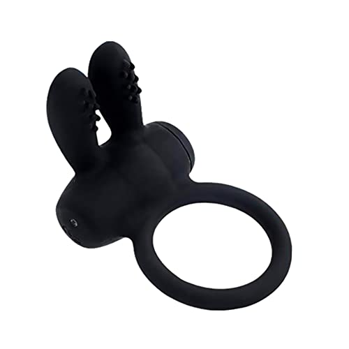 Anillo de silicona con forma de conejo negro resistente al agua para hombres