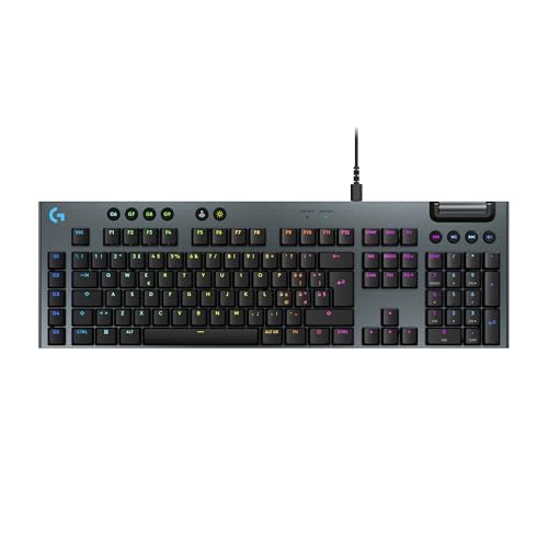 Logitech G G915 X Tastiera gaming meccanica cablata a profilo ribassato, copritasti in PBT bicomponente, tasti completamente programmabili, switch GL Brown Tactile - PC/Mac, US INTL QWERTY - Nero