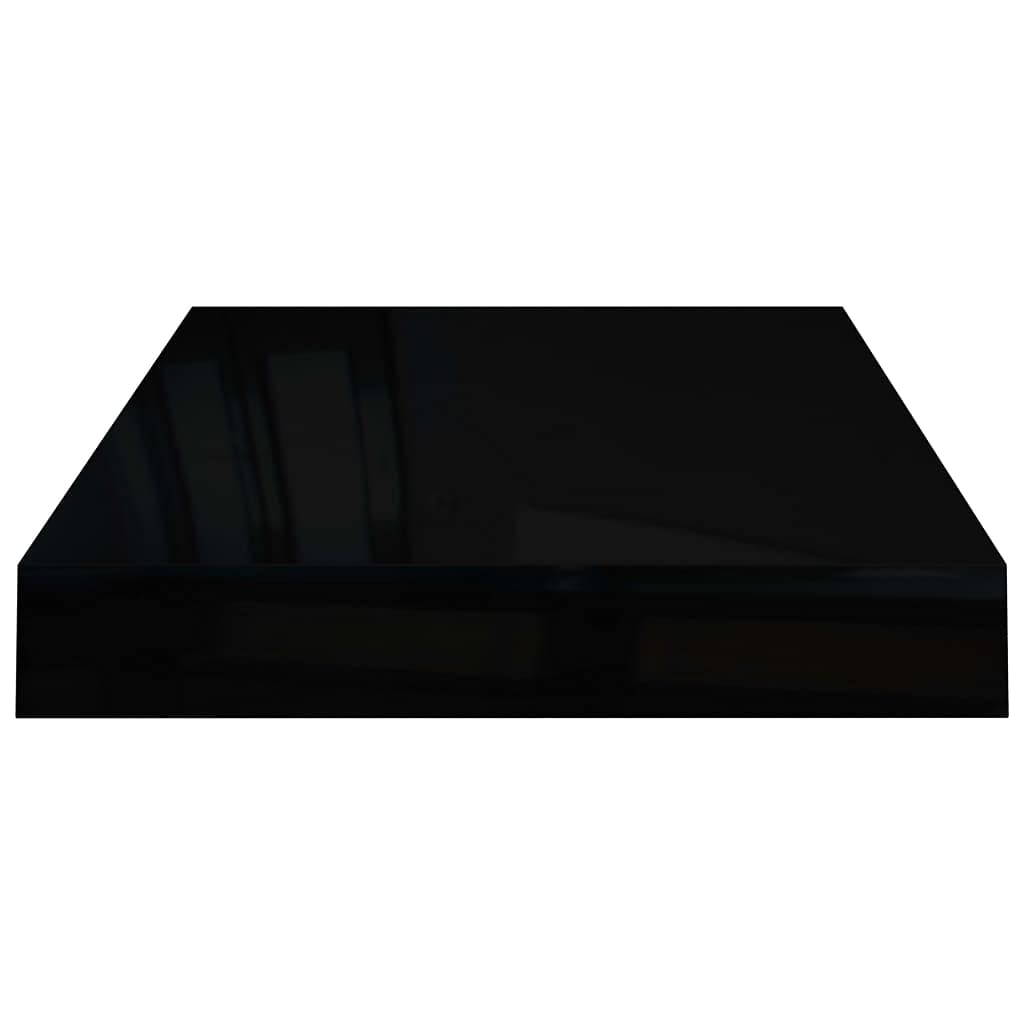Scaffalature, mensole da parete e sporgenze, 4 pezzi, nero lucido, 40 x 23 x 3,8 cm MDF