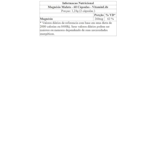 MAGNÉSIO MALATO (260mg de Mg)