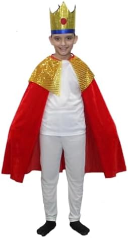 Kaku Fancy Dresses King Robe/Cloak King Robe/California Costume -Red, 3-4 Years, for Boys