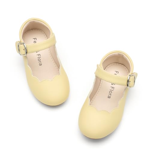 Image of Felix & Flora Toddler Flower Girl Dress Shoes - Baby Girl Ballet Mary Jane Flats for Party School Wedding