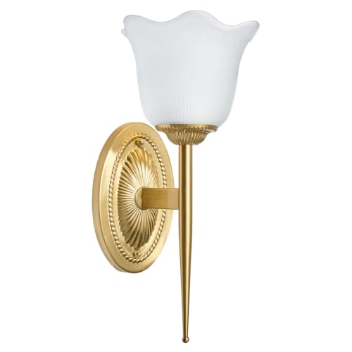 UMEXUS Vintage Battery Operated Wall Sconce, Glass Wireless Wall Light