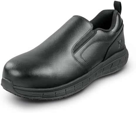 SR Max Men's Black Kinston MaxTrax Steel Toe SRO Slip-On Oxford (10.5 M)