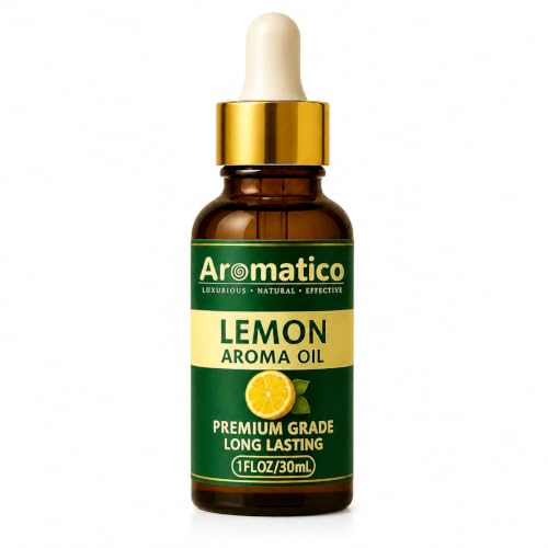 Image of AROMATICO Lemon Diffuser Oil, Premium Home Fragrance Oil for Aromatherapy, Meditation & Concentration | Versatile Use in Diffusers, Air Fresheners | 30ml