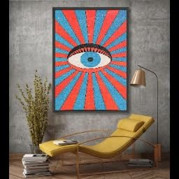 Toile œil rétro abstraite : tableau de qualité supérieure 60x90