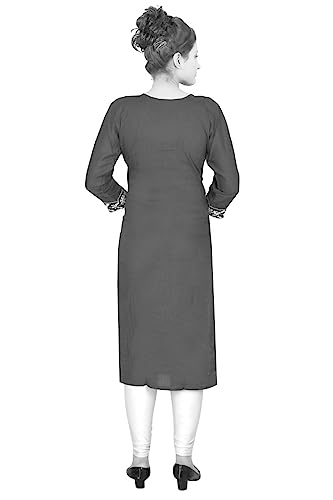 Image of SQUARO Women Embroidery Cotton Rayon Straight Kurta Kurtis for Ladies and Girls