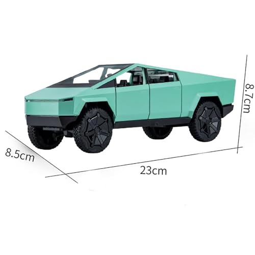 Image of New 1:24 CyberTruck Diecast Alloy Metal Pull Back Car with Openable Doors Music Sound and Light Vehicle Toy Car for Kids Boys (Black)