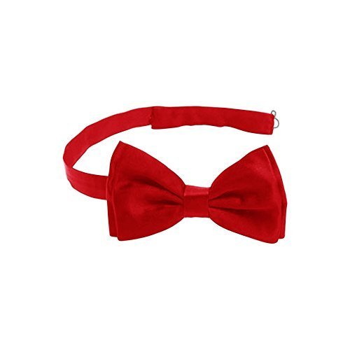Tinyhi Men's Pre-Tied Satin Formal Tuxedo Bowtie Adjustable Length Satin Bow Tie Red One Size #TOP1