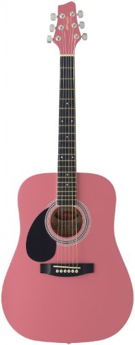 Stagg SW201 3/4 LH PK Left Handed 3/4 Size Dreadnought Acoustic Guitar - Pink