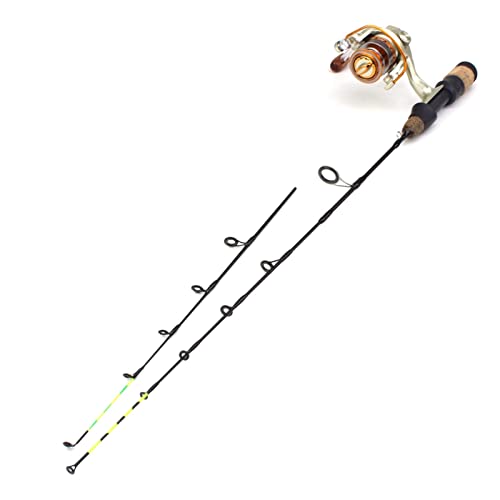 Vishengel 58 CM Winter Ijs Hengels 2 Tips Draaiende Rod en Reel Set Carbon Fiber Ice Pole Ultra-Light Carp Vissen Winter Vissen Draagbare reishengel - Image 4