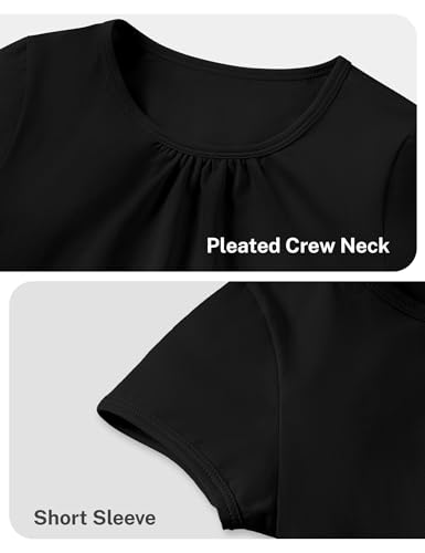 Image of Girls Short Sleeve Shirts Cotton Crew Neck T-Shirt Kids Plain Tees Tops Size 5-12 Years