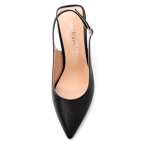 Women's Slingback Pumps, Pointed Toe Stiletto High Heels with Adjustable Buckle, Fashion Solid Color Shoes for Work, Date Night & Parties3