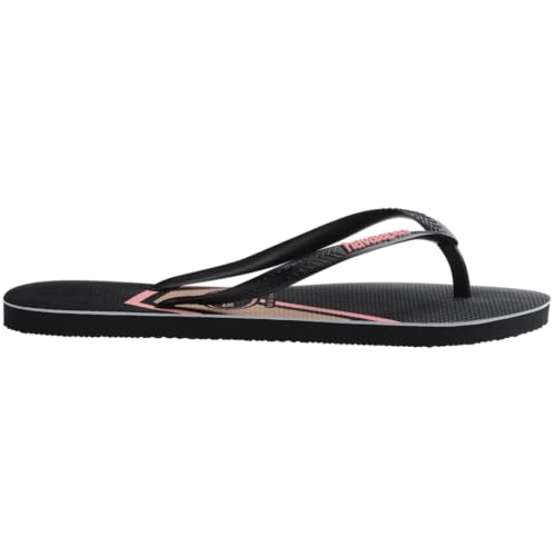 Havaianas kids slim stripes metallic sandal - Black - 3Y/4W - big_kid2