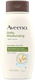 Aveeno Daily Moisturizing Body Wash for Dry & Sensitive Skin, Hydrating Oat Body Wash Nourishes Dry Skin With Moisture, Soothing Prebiotic Oat & Rich Emollients, Light Fragrance, 18 fl. oz