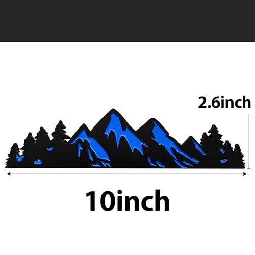 Image of 10 Inch Snow Mountain Graphic Logo Badge, Trunk Mountain Logo Emblem for Car Trunk Tailgate Emblem (Blue Black)