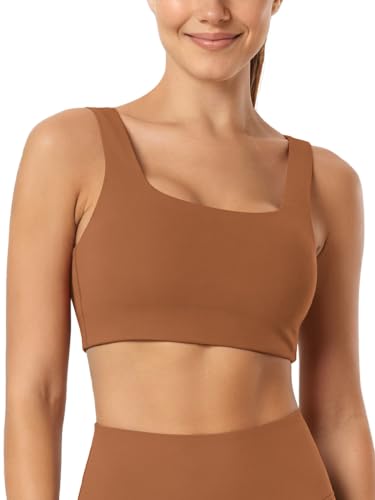 Image of ODODOS Square Neck Sports Bra for Women Wirefree Non Padded Yoga Tank Workout Crop Tops