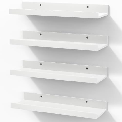 Image of BAYKA 15.7x5.12 Floating Shelves for Wall,Room Decor,Raised Lip,4 Pack