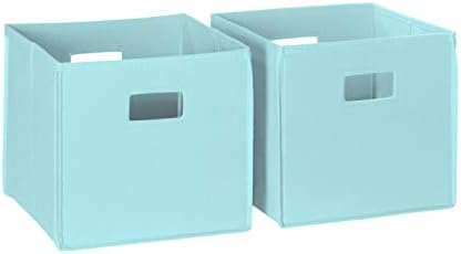 RiverRidge Folding Storage Bins with Handles Aqua Cube Storage Or...
