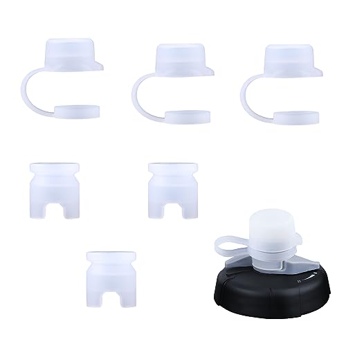 KINBOM 3pcsMud Caps for CamelBak Bottles, Transparent Bike Bottle Cap Top with 3Single SpoutsBPA Free Bike Water Bottle Mud Cap for Podium Peak Fitness Bottles Bike Bottle Cap Top