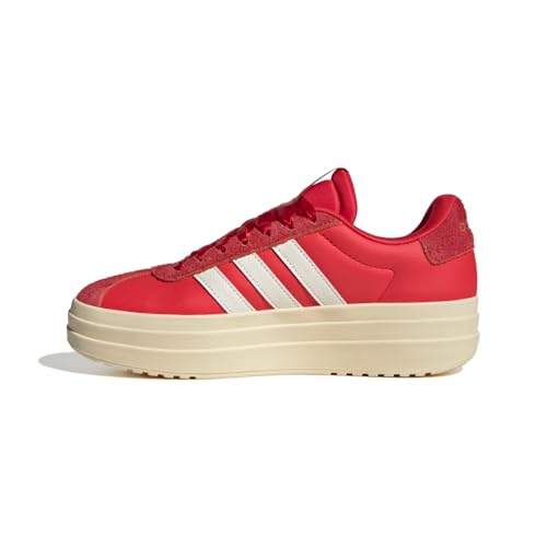 Image of adidas Womens Vl Court Bold Lace Up Sneakers Shoes Casual - Pink